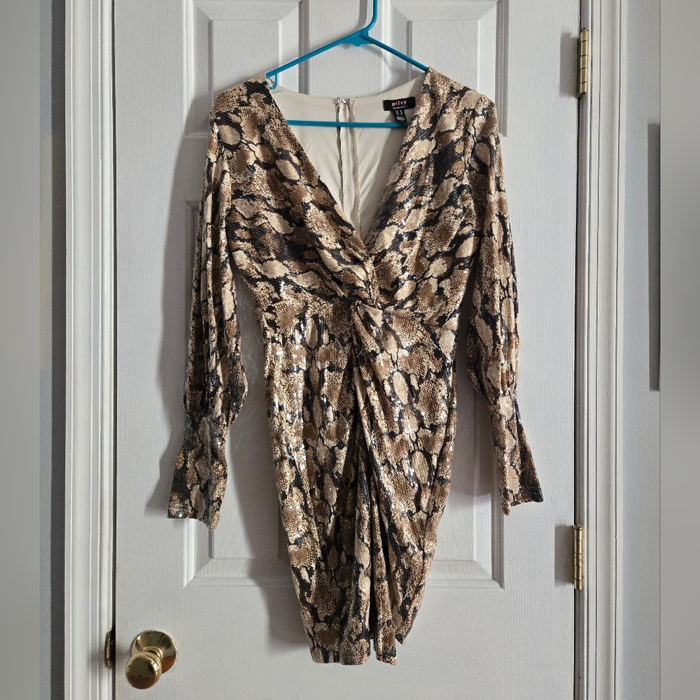 Sexy Chic Sequin Snake Print Dress